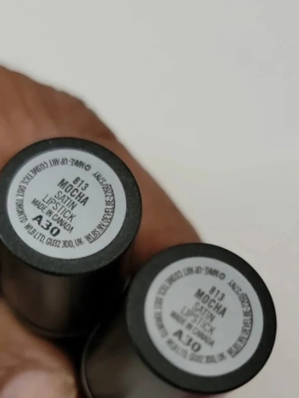 2 pk MAC Lipstick Mini Deluxe Size 0.05 fl oz 813 MOCHA (Satin)